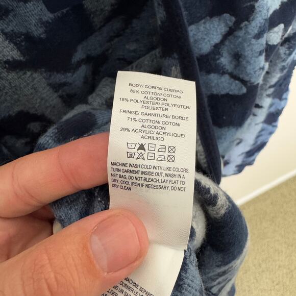 Lucky Brand Open Aztec Fringe Long Cardigan Sweater US Women's L - Picture 6 of 7